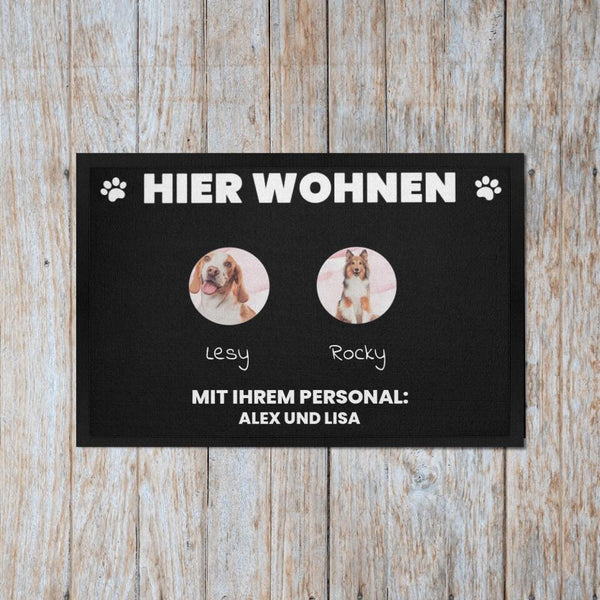 Mit ihrem Personal 
2 und 3 Tiere