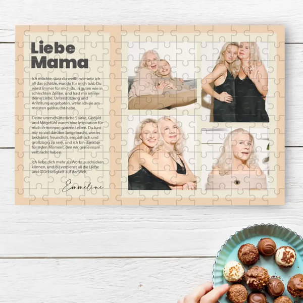 Hochwertiges Holz Puzzle | Liebe Mama